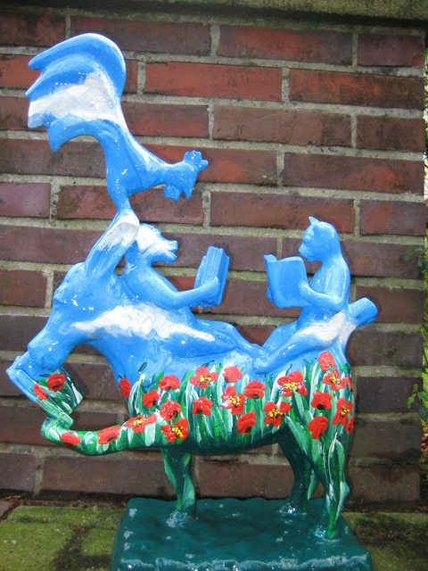 lesende Bremer Stadtmusikanten No: 030 Mohnwiese