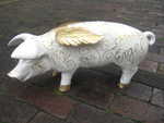 Fl�gelschwein Design Schutzengel, Gold und Glimmer, Sonderanfertigung