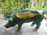 Fl�gelschwein mit Herzen und Spiralen