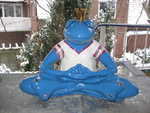 blauer Yogafrosch