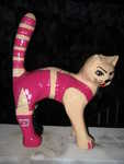Domina-Katze, halb pink- halb schwarz, Sonderanfertigung