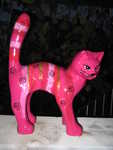 Abstrakte Katze in pink, Gold