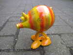 Wackel-Schwein mit Gold und Goldkontur